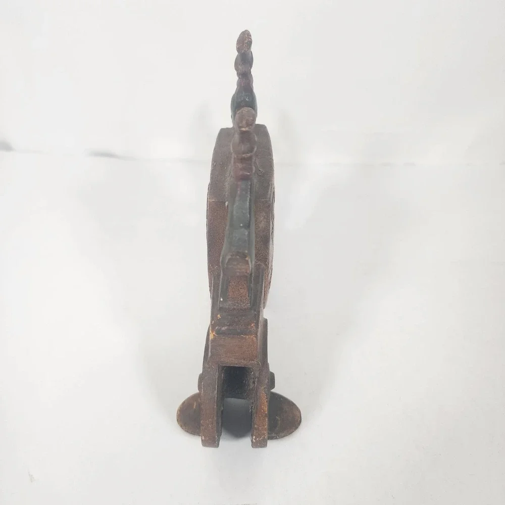 Vintage Cast Iron Royal Mail Stagecoach Doorstop Horse Carriage Painted Decor‎